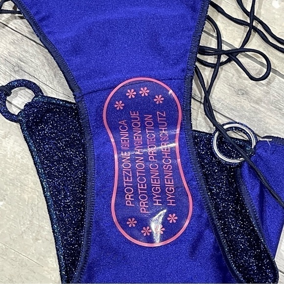 OSÉREE Lumière Microkini Ring Two-Piece Swimsuit - Blue - Size - Large (B398) - Picture 9 of 12